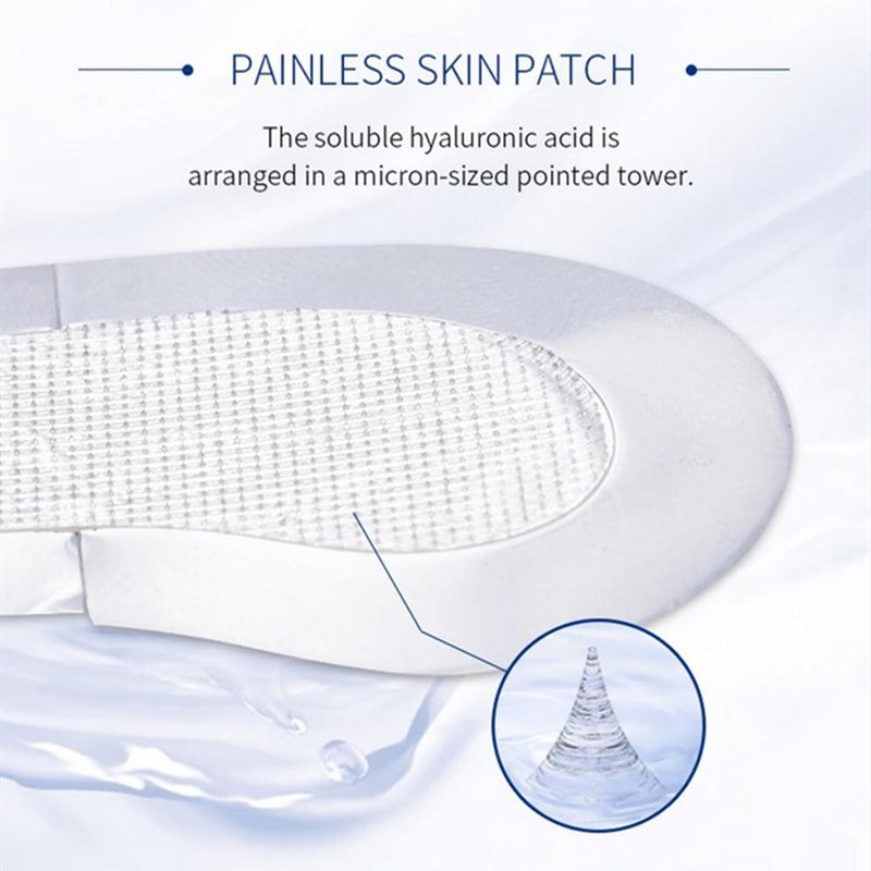 Painless skin patch The soluble hyaluronic acid is arranged in a micron-sized pointed tower